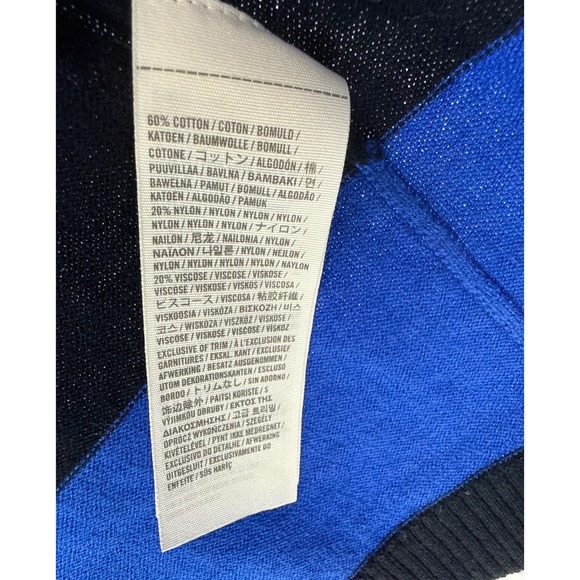 Y2K Hollister Womens Blue Black Striped Open Front Shawl Collar Cardigan Small - Picture 8 of 13